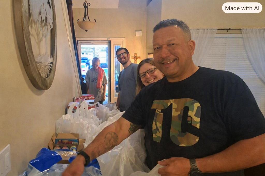 Serve Mercy team packing food supplies for outreach
